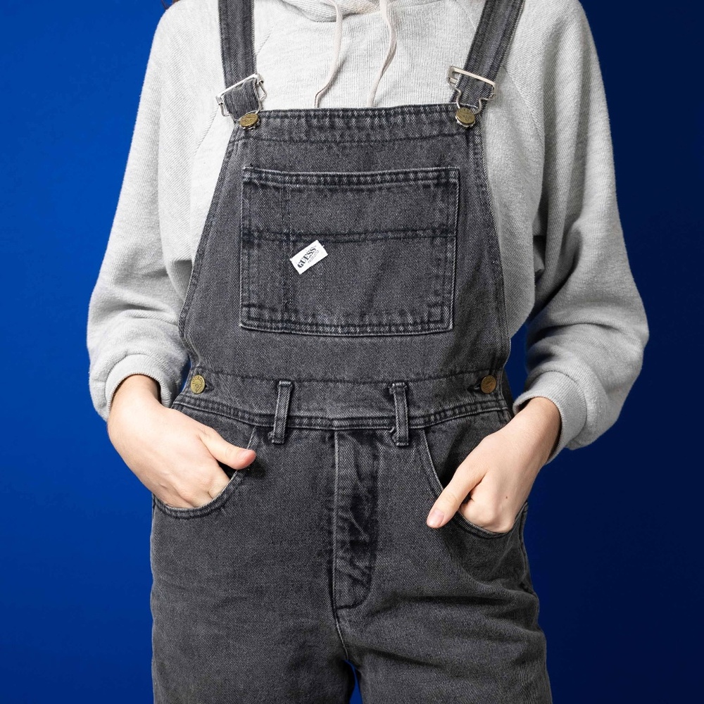 GUESS Black Denim Overalls